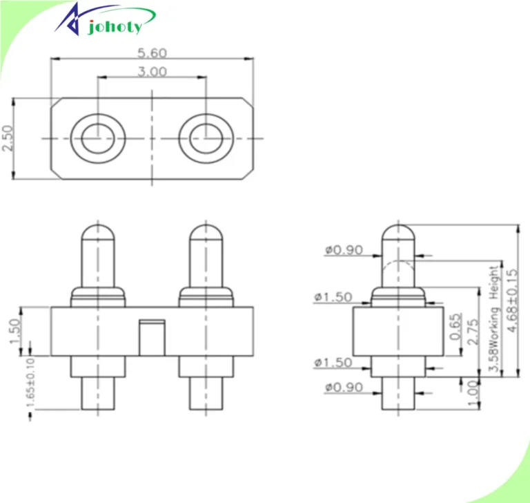 2 Pin Waterproof Connector, pogo pin connector, pogo pins - APC0502-38123