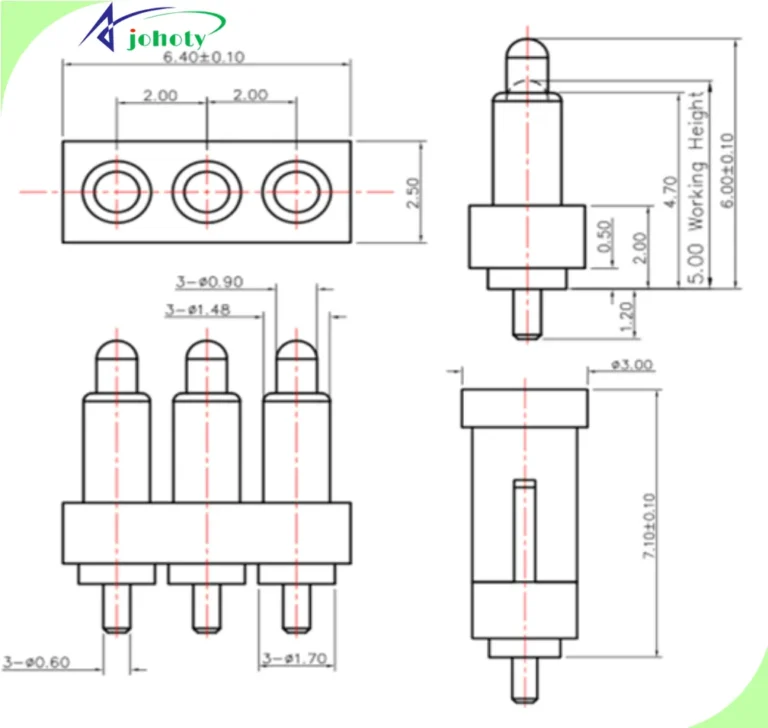 3 pin pogo connector, APC0503-31376