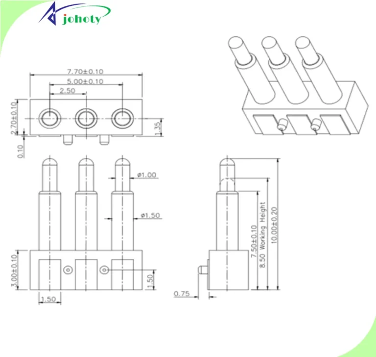 3 pin pogo connector, APC0503-38955