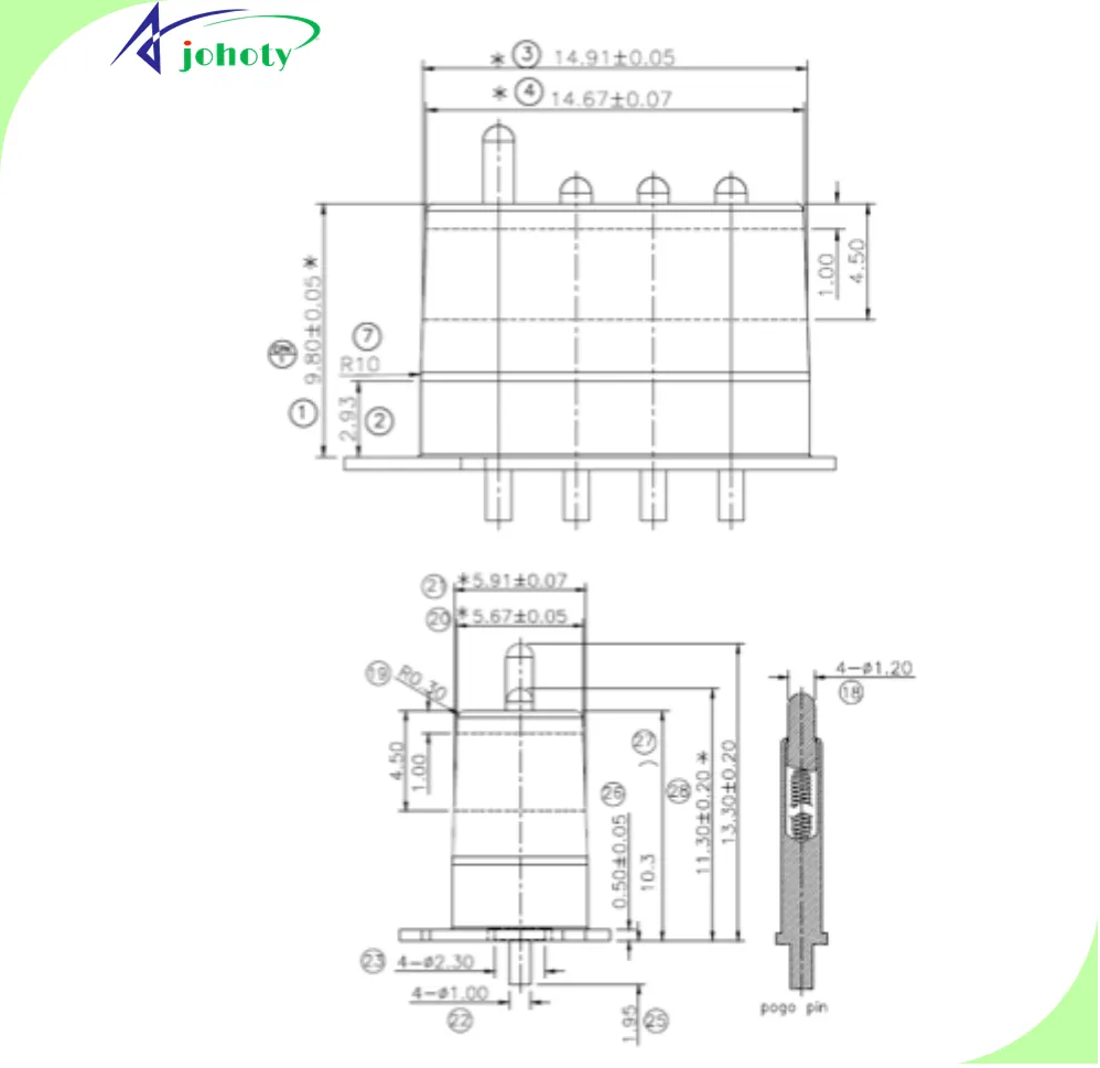 4 Pin Pogo Connector, APC0504-6301