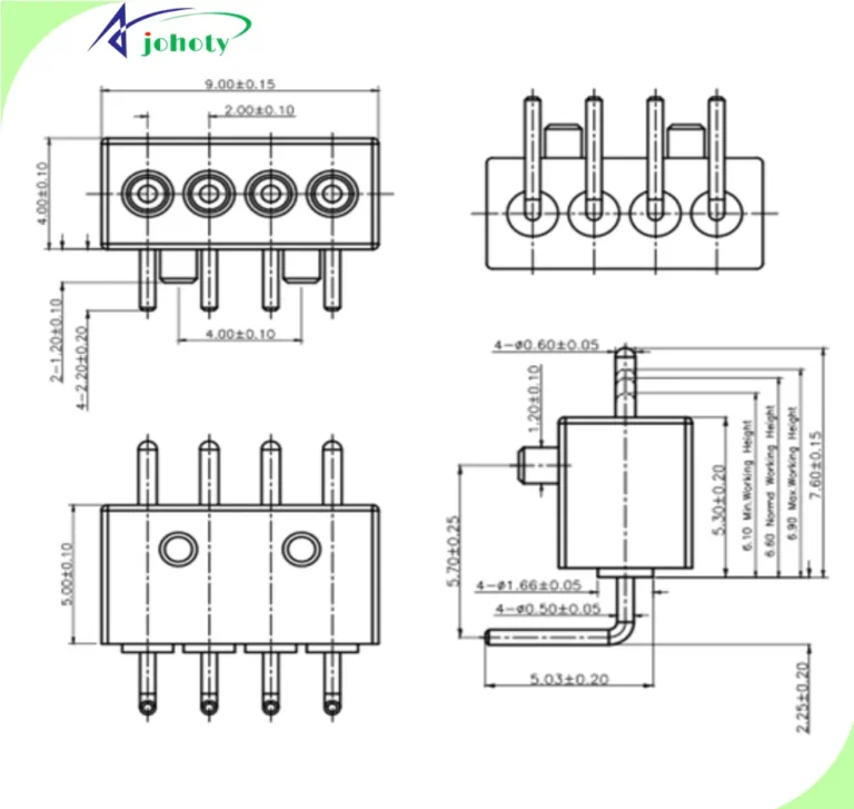 waterproof connector, pogo pins, pogo pin connector, Brilliant