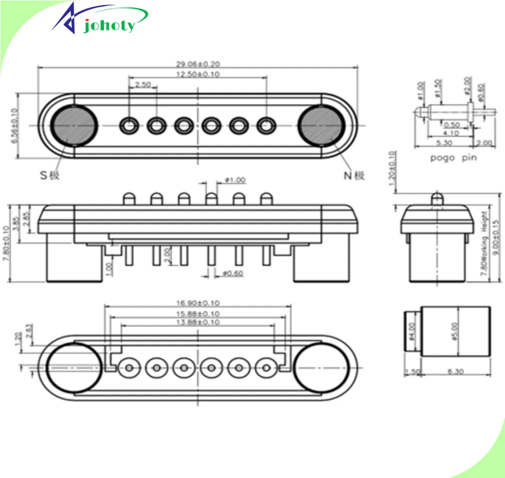 waterproof connector, pogo pins, pogo pin connector, reliable