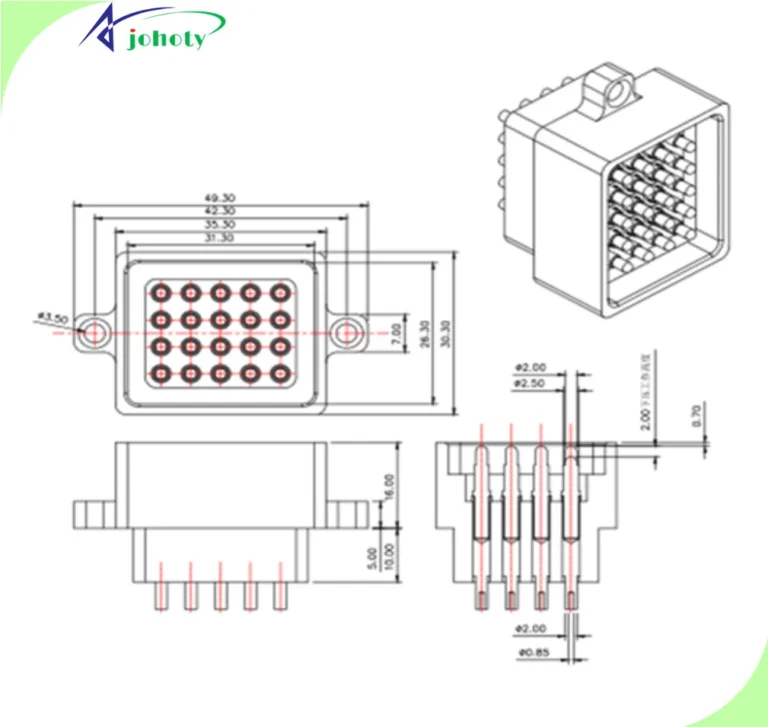 High temp connectors 250℃ 50A for EV and Aerospace, Amazing