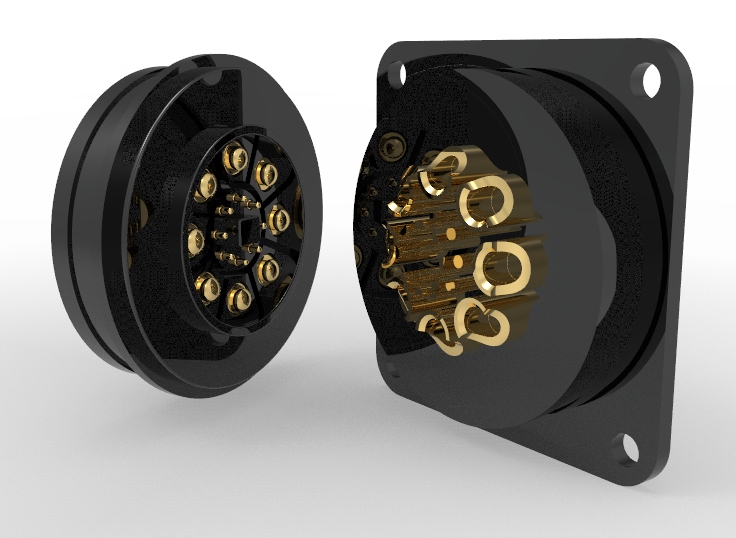 High temp connectors 250℃ 50A for EV and Aerospace